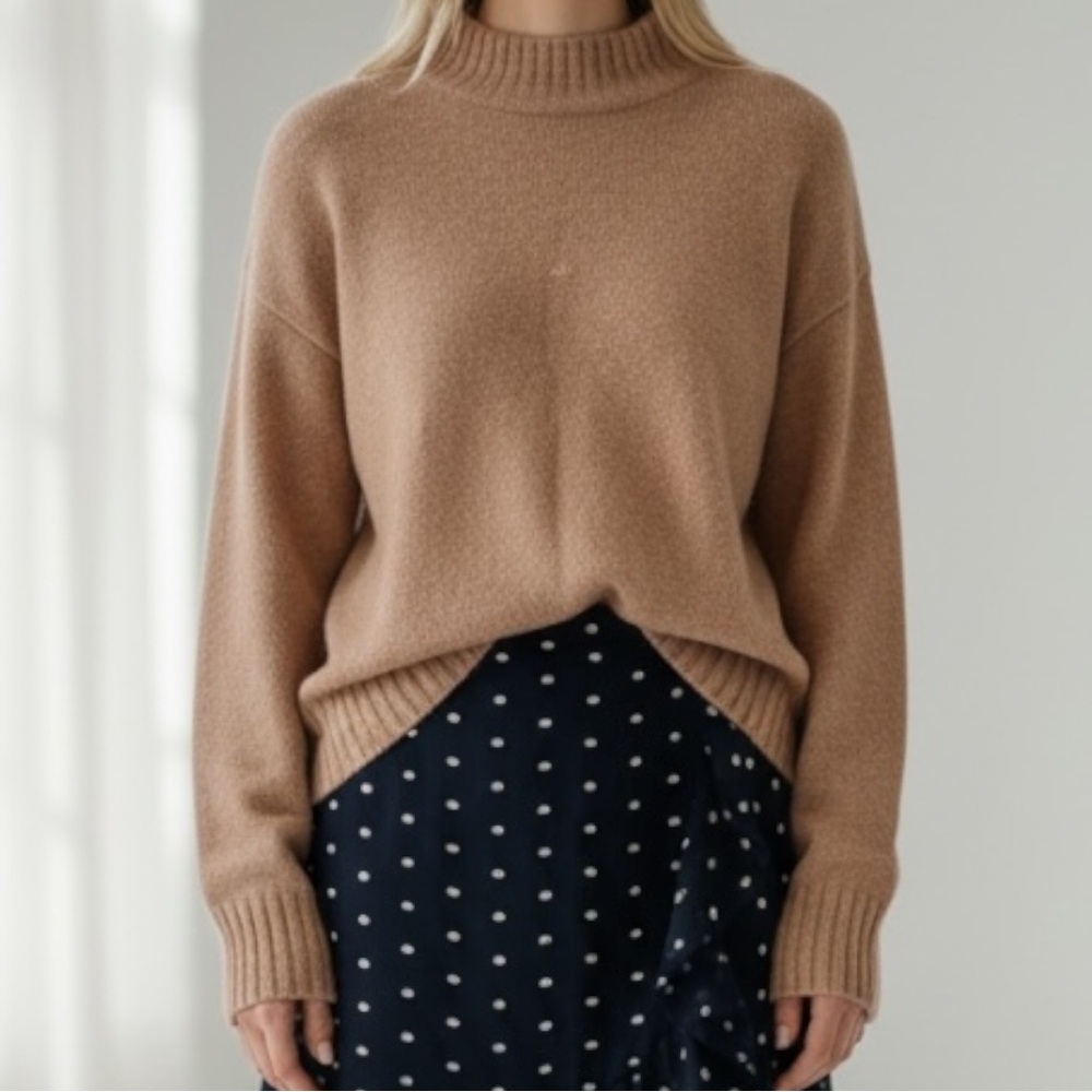Point Sur Wool Alpaca blend Mock Neck Pullover Sweater SZ L